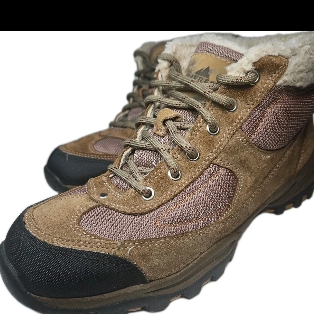 Everest Men’s Leather Upper Hiking Boots Tan Brown Size 9 Outdoor Trail Durable